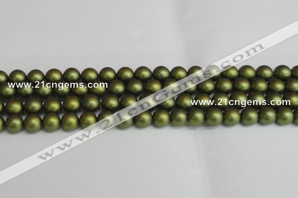 CSB1399 15.5 inches 12mm matte round shell pearl beads wholesale