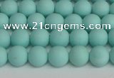 CSB1400 15.5 inches 4mm matte round shell pearl beads wholesale