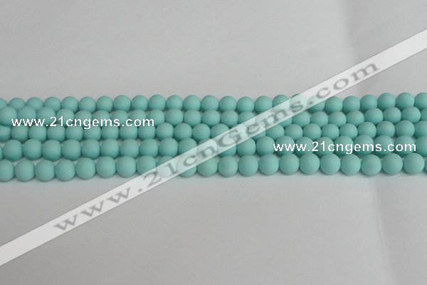 CSB1400 15.5 inches 4mm matte round shell pearl beads wholesale