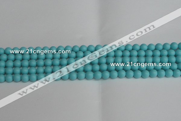 CSB1406 15.5 inches 6mm matte round shell pearl beads wholesale