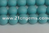 CSB1407 15.5 inches 8mm matte round shell pearl beads wholesale