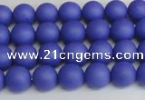 CSB1410 15.5 inches 4mm matte round shell pearl beads wholesale