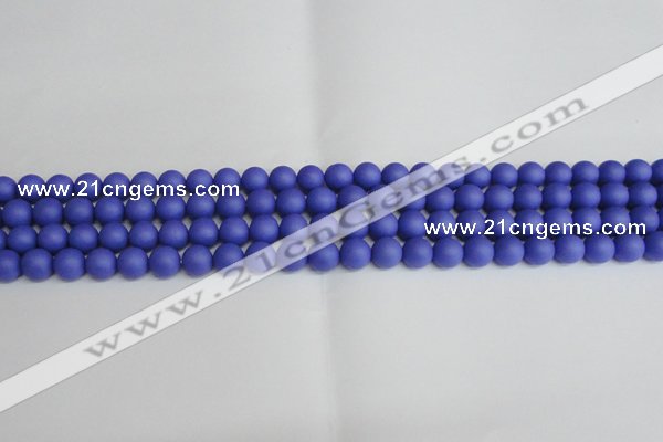 CSB1410 15.5 inches 4mm matte round shell pearl beads wholesale