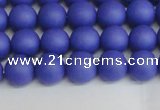 CSB1411 15.5 inches 6mm matte round shell pearl beads wholesale