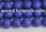 CSB1412 15.5 inches 8mm matte round shell pearl beads wholesale