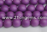 CSB1415 15.5 inches 4mm matte round shell pearl beads wholesale