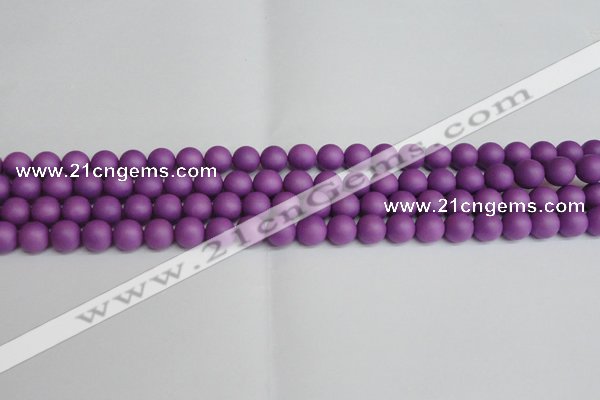 CSB1415 15.5 inches 4mm matte round shell pearl beads wholesale