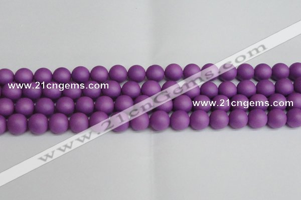 CSB1418 15.5 inches 10mm matte round shell pearl beads wholesale