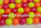 CSB1425 15.5 inches 4mm matte round shell pearl beads wholesale