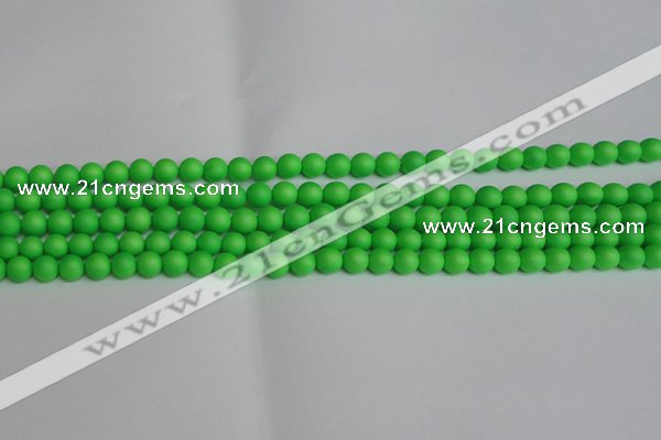 CSB1430 15.5 inches 4mm matte round shell pearl beads wholesale