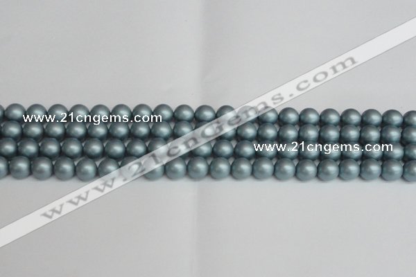 CSB1436 15.5 inches 6mm matte round shell pearl beads wholesale