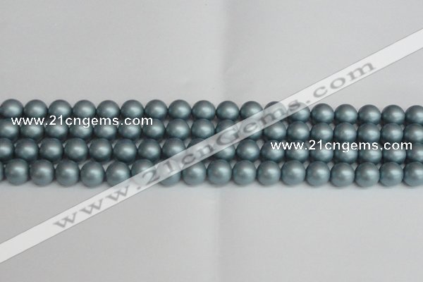 CSB1437 15.5 inches 8mm matte round shell pearl beads wholesale