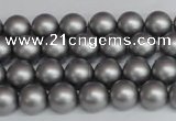 CSB1440 15.5 inches 4mm matte round shell pearl beads wholesale