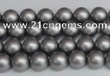 CSB1440 15.5 inches 4mm matte round shell pearl beads wholesale