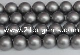 CSB1441 15.5 inches 6mm matte round shell pearl beads wholesale