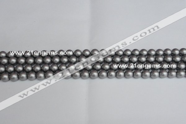 CSB1441 15.5 inches 6mm matte round shell pearl beads wholesale