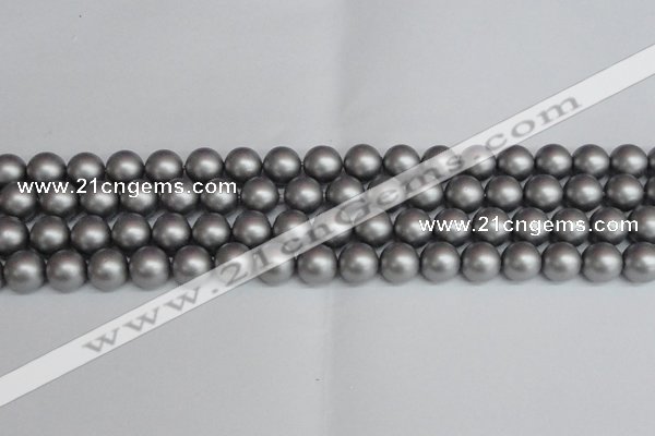 CSB1443 15.5 inches 10mm matte round shell pearl beads wholesale