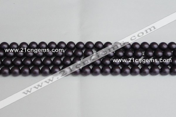 CSB1447 15.5 inches 8mm matte round shell pearl beads wholesale