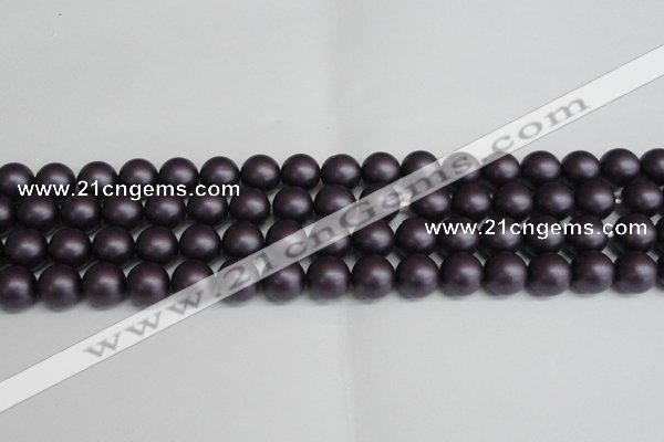 CSB1448 15.5 inches 10mm matte round shell pearl beads wholesale