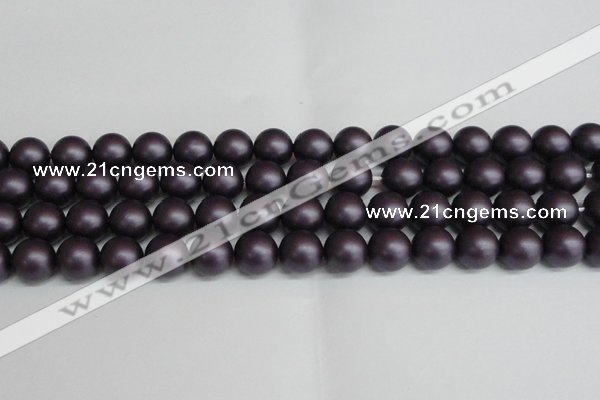 CSB1449 15.5 inches 12mm matte round shell pearl beads wholesale