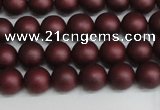 CSB1450 15.5 inches 4mm matte round shell pearl beads wholesale