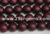 CSB1451 15.5 inches 6mm matte round shell pearl beads wholesale