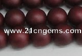 CSB1454 15.5 inches 12mm matte round shell pearl beads wholesale