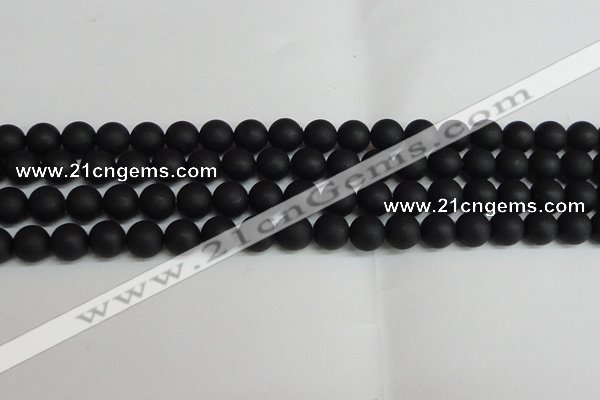 CSB1458 15.5 inches 10mm matte round shell pearl beads wholesale