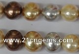 CSB155 15.5 inches 12*15mm – 13*16mm oval mixed color shell pearl beads