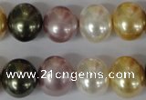 CSB156 15.5 inches 12*15mm – 13*16mm oval mixed color shell pearl beads