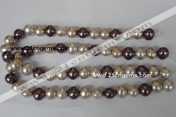 CSB157 15.5 inches 12*15mm – 13*16mm oval mixed color shell pearl beads