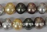 CSB158 15.5 inches 12*15mm – 13*16mm oval mixed color shell pearl beads