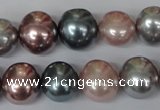 CSB159 15.5 inches 12*15mm – 13*16mm oval mixed color shell pearl beads