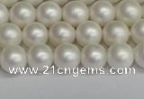 CSB1601 15.5 inches 6mm round matte shell pearl beads wholesale