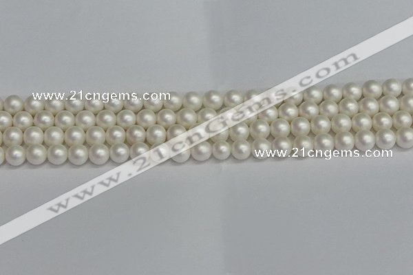 CSB1601 15.5 inches 6mm round matte shell pearl beads wholesale