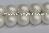 CSB1602 15.5 inches 8mm round matte shell pearl beads wholesale