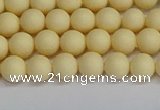 CSB1610 15.5 inches 4mm round matte shell pearl beads wholesale