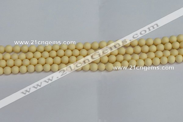 CSB1610 15.5 inches 4mm round matte shell pearl beads wholesale