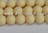 CSB1611 15.5 inches 6mm round matte shell pearl beads wholesale