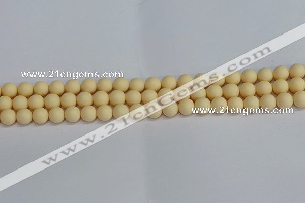 CSB1611 15.5 inches 6mm round matte shell pearl beads wholesale