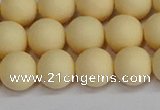 CSB1613 15.5 inches 10mm round matte shell pearl beads wholesale