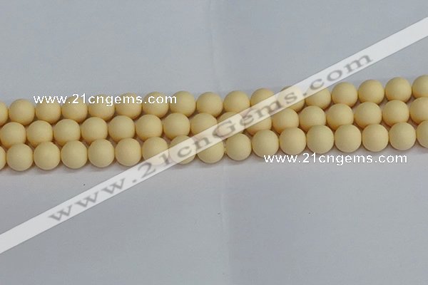 CSB1613 15.5 inches 10mm round matte shell pearl beads wholesale