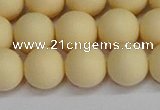 CSB1614 15.5 inches 12mm round matte shell pearl beads wholesale