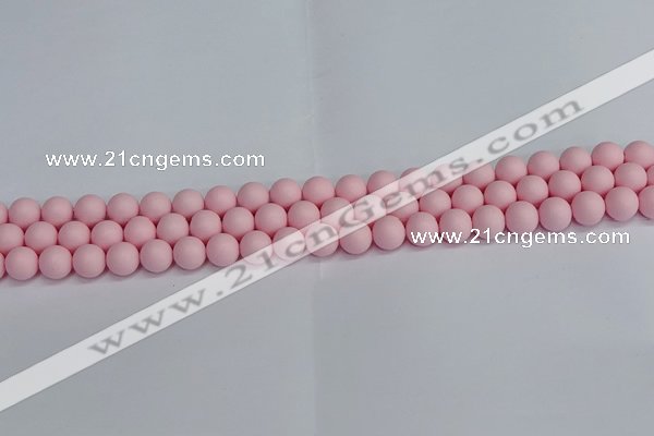 CSB1621 15.5 inches 6mm round matte shell pearl beads wholesale