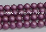 CSB1630 15.5 inches 4mm round matte shell pearl beads wholesale