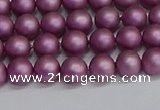 CSB1631 15.5 inches 6mm round matte shell pearl beads wholesale