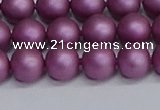 CSB1632 15.5 inches 8mm round matte shell pearl beads wholesale