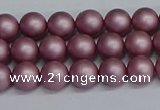 CSB1640 15.5 inches 4mm round matte shell pearl beads wholesale