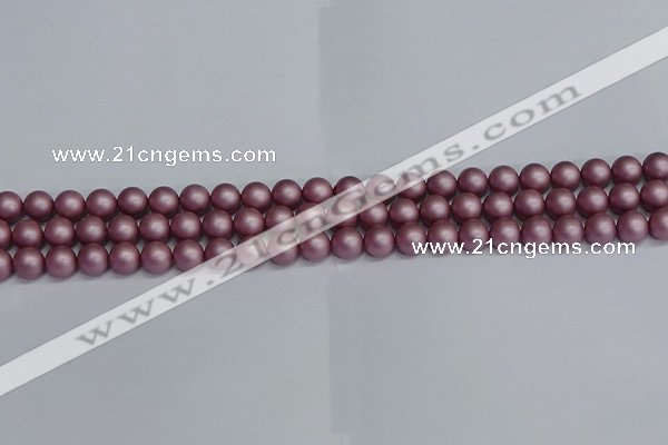 CSB1640 15.5 inches 4mm round matte shell pearl beads wholesale