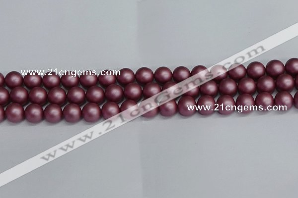 CSB1642 15.5 inches 8mm round matte shell pearl beads wholesale